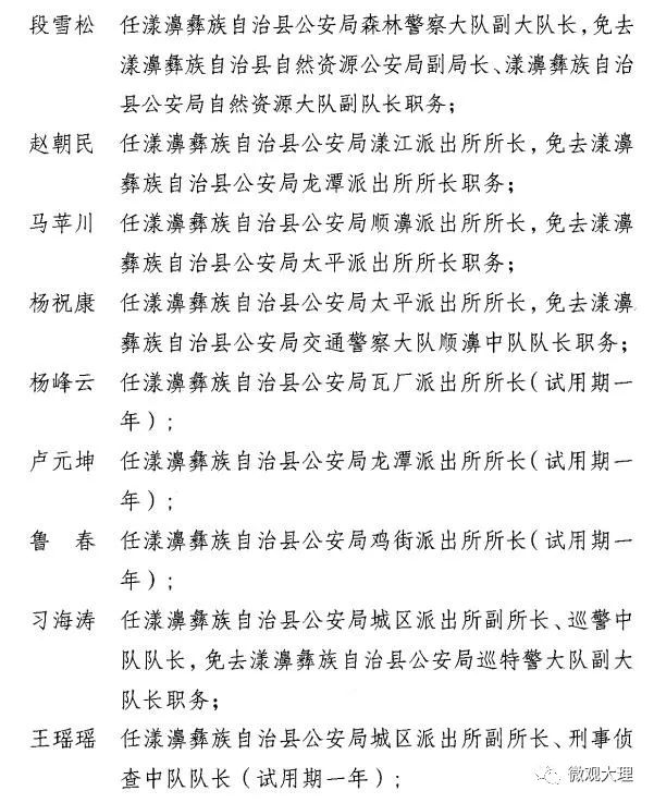 大理市公安局最新任命